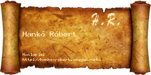 Hankó Róbert névjegykártya
