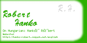 robert hanko business card
